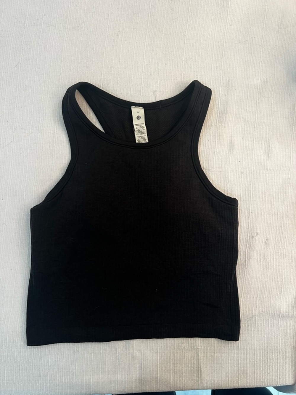lululemon athletica Black Ribbed Tank with Racerback